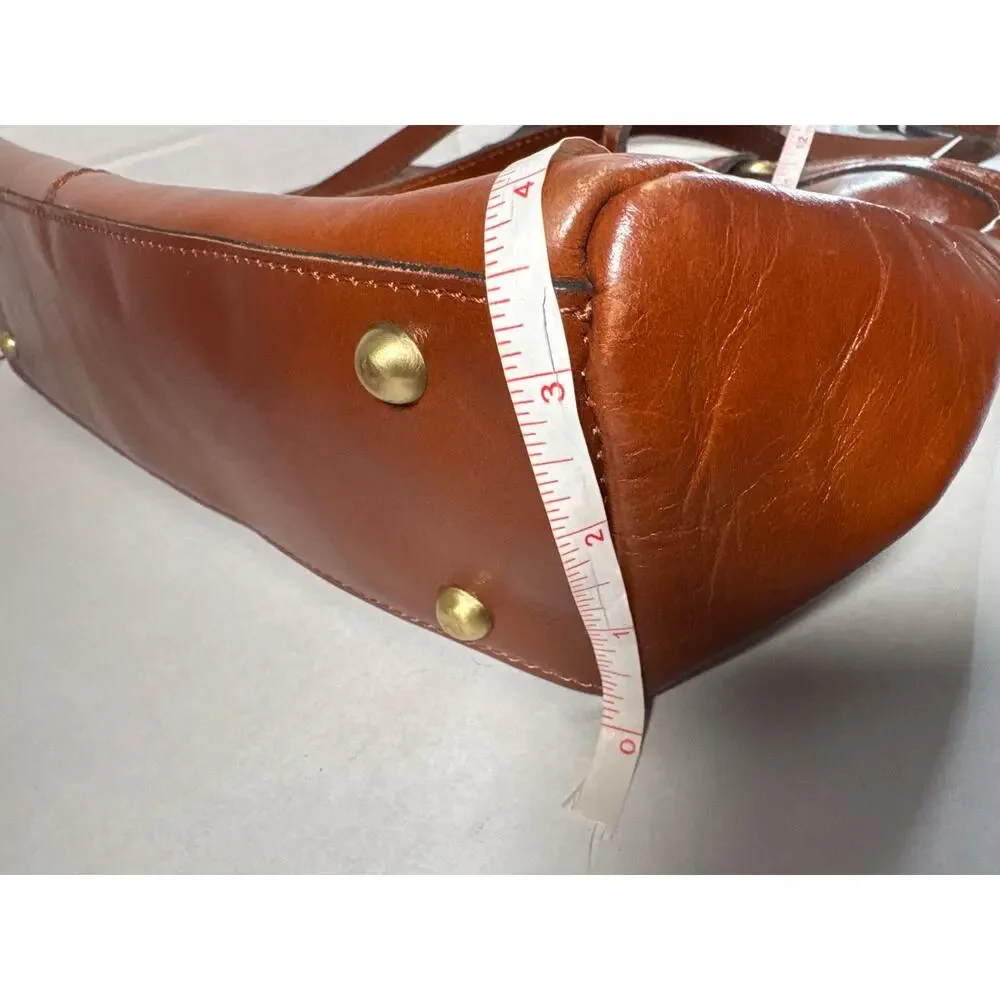 Patricia Nash Poppy Tote Heritage Shoulder Bag, Italian Leather Top Zip brown